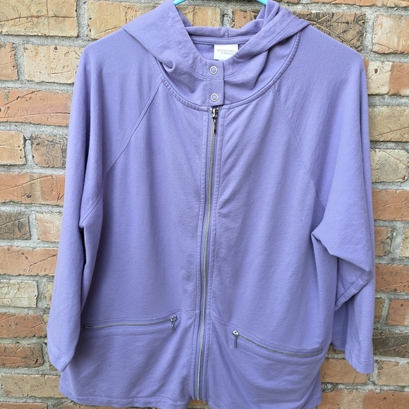 Chico's Lavender Hooded Utility Jacket - Picture 5 of 11